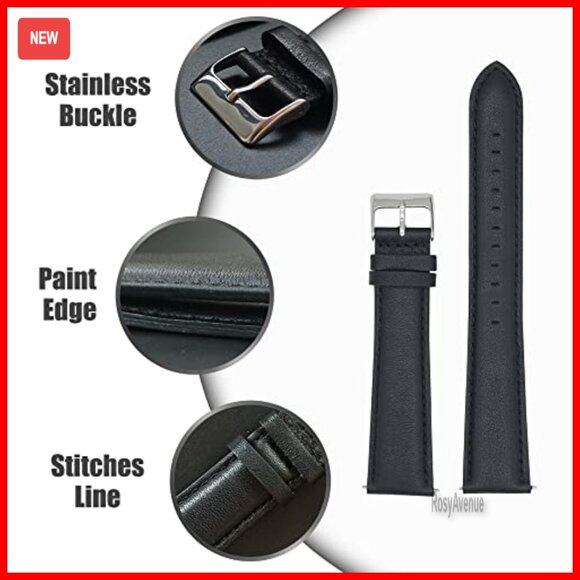 Extra Long Italian Leather Watch Band for Big Wrists, Multiple Widths main image 6